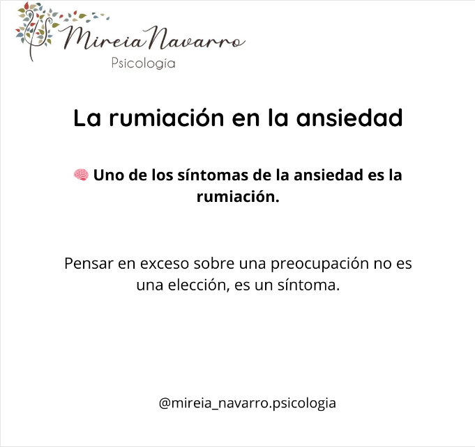 Rumiación en la ansiedad. Psicología integrativa online y Valencia